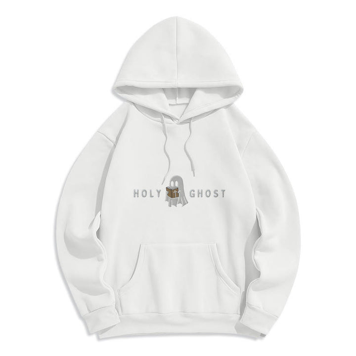 Christianartworkshop Sudadera con capucha de poliéster forrada de felpa con diseño de fantasma caprichoso del Espíritu Santo - Blanco - 2XL - image 3