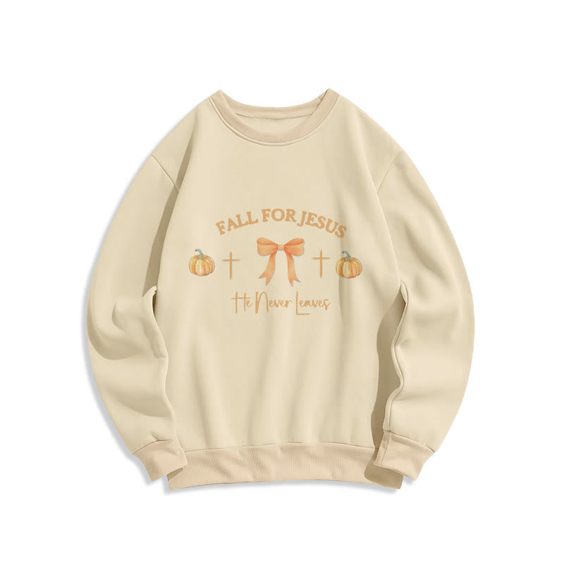 Christianartworkshop Sudadera de poliéster con forro polar, diseño de calabaza, cruz y lazo, ideal para enamorarse de Jesús. - Beige - 2XL - image 1