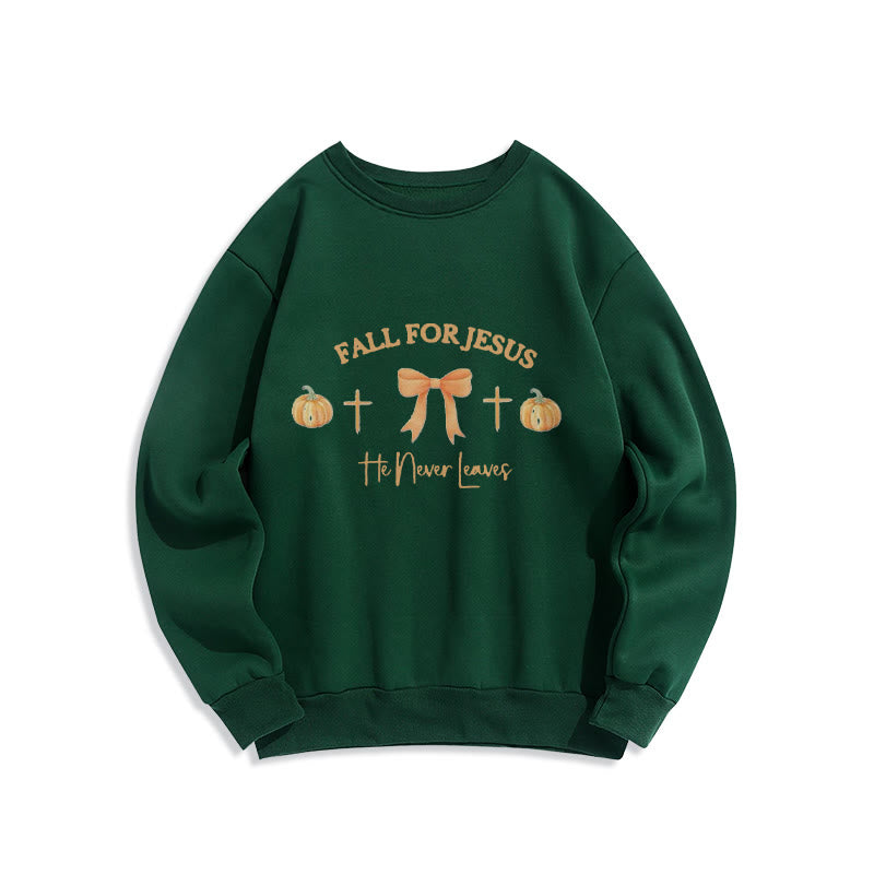 Christianartworkshop Sudadera de poliéster con forro polar, diseño de calabaza, cruz y lazo, ideal para enamorarse de Jesús. - Verde - 2XL - image 0