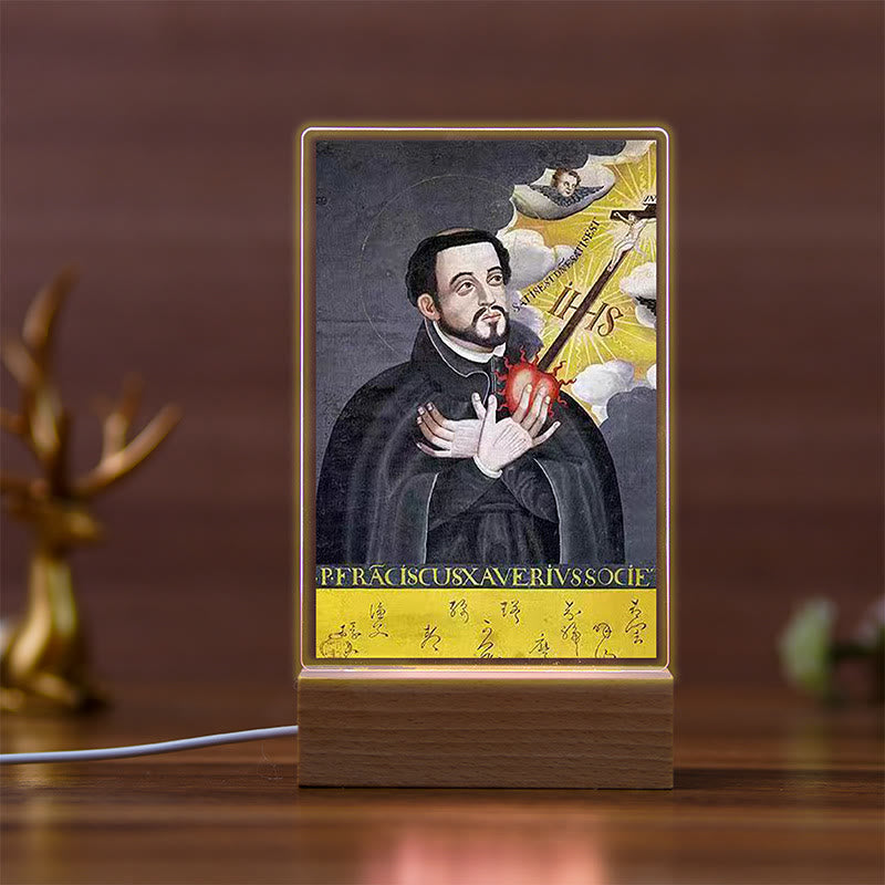 Christianartworkshop Icono religioso de arte sacro, luz nocturna de brillo cálido: lleva tu presencia cada noche. - B - image 1