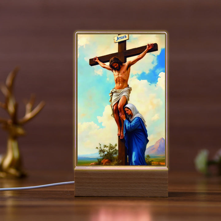 Christianartworkshop Icono religioso de Jesús con escena de sanación, luz nocturna: arte y belleza natural. - do - image 2