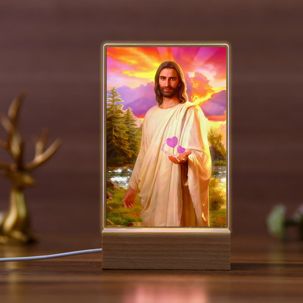 Christianartworkshop Icono religioso de Jesús con escena de sanación, luz nocturna: arte y belleza natural. - D - image 3