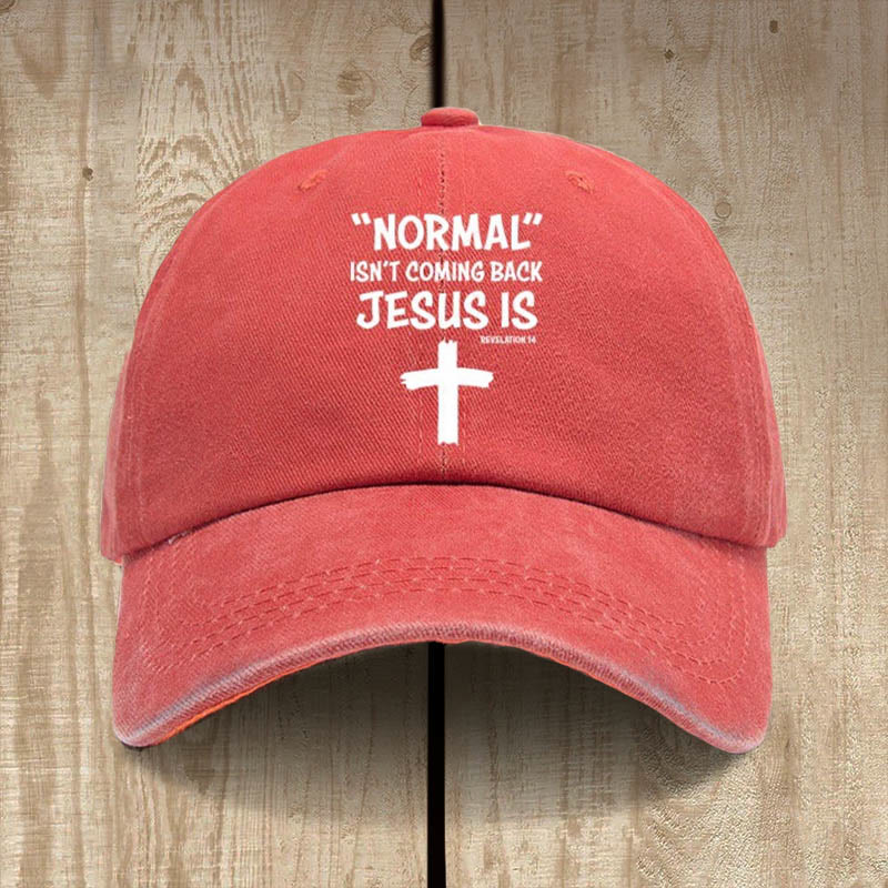 Christianartworkshop Gorra unisex de algodón desgastado con el mensaje "Jesús regresa" - Naranja - image 10