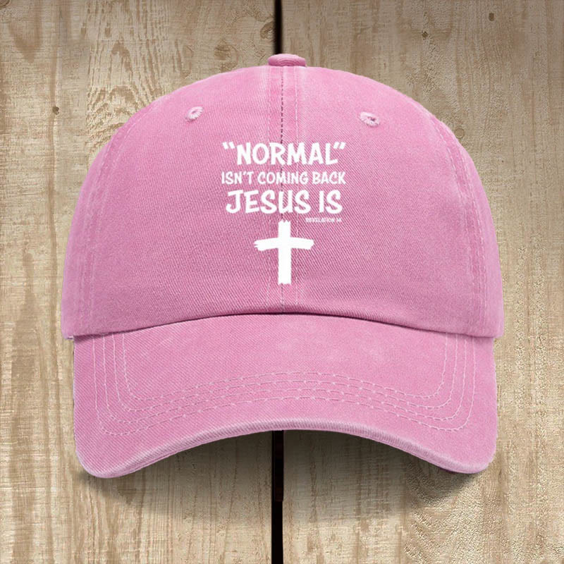 Christianartworkshop Gorra unisex de algodón desgastado con el mensaje "Jesús regresa" - Rosa - image 9