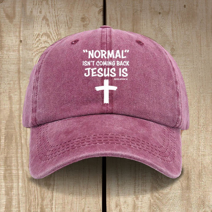 Christianartworkshop Gorra unisex de algodón desgastado con el mensaje "Jesús regresa" - Vino - image 8