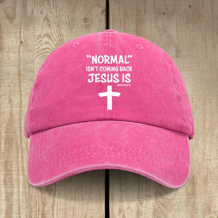 Christianartworkshop Gorra unisex de algodón desgastado con el mensaje "Jesús regresa" - Fucsia - image 12