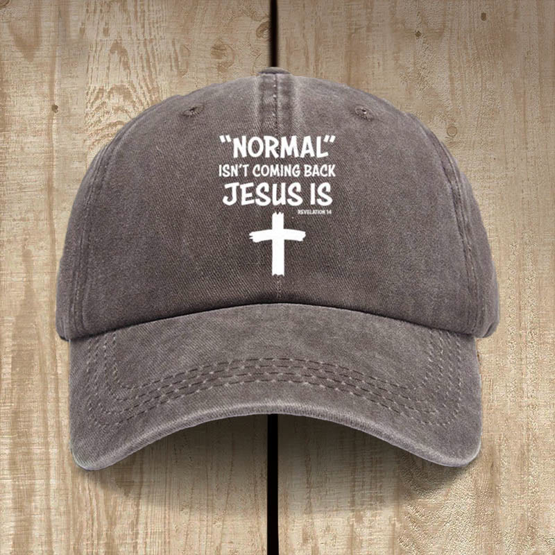 Christianartworkshop Gorra unisex de algodón desgastado con el mensaje "Jesús regresa" - Café - image 11
