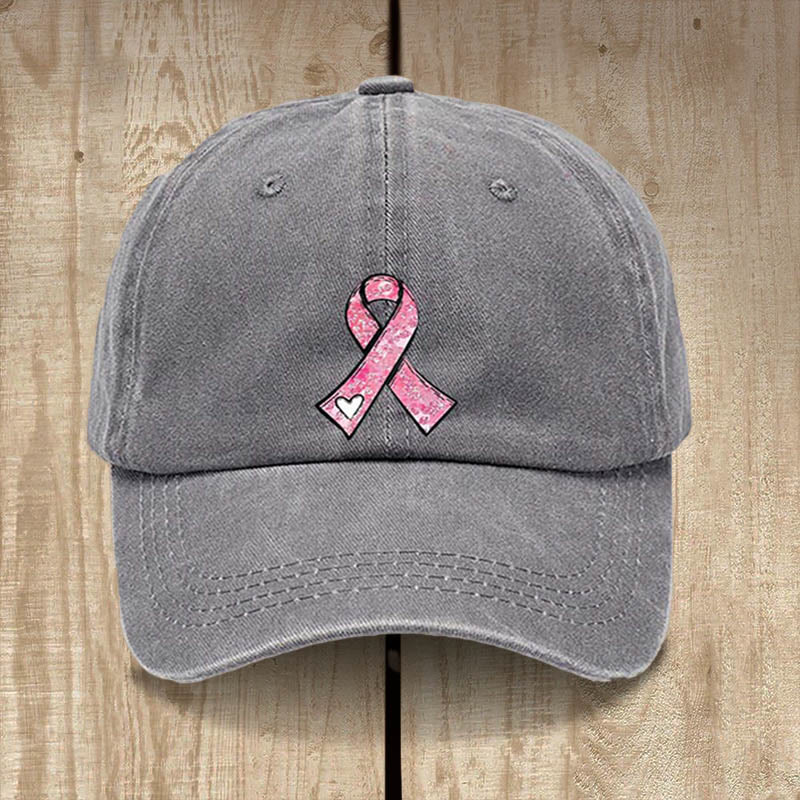 Christianartworkshop Gorro con lazo rosa "Oraciones sanadoras de Dios": Guerrero de la fe para la concienciación sobre el cáncer. - Gris - image 5