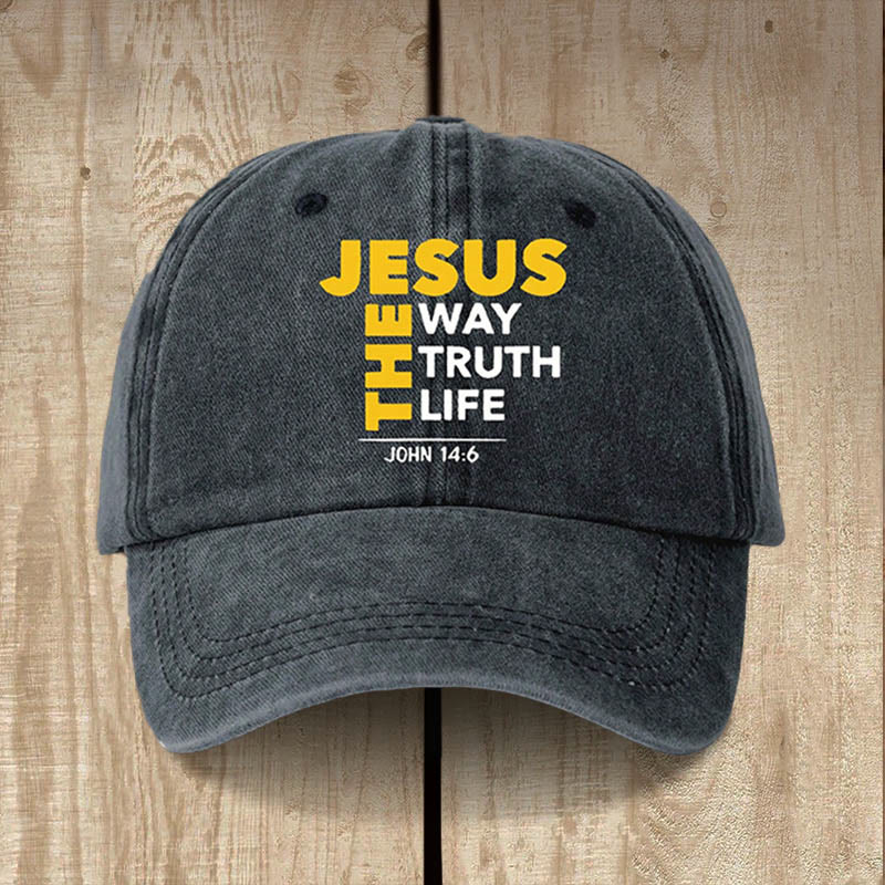 Christianartworkshop Gorra de béisbol vintage "Jesús es el camino: La verdad y la vida": Camina en su camino. - Negro - image 1