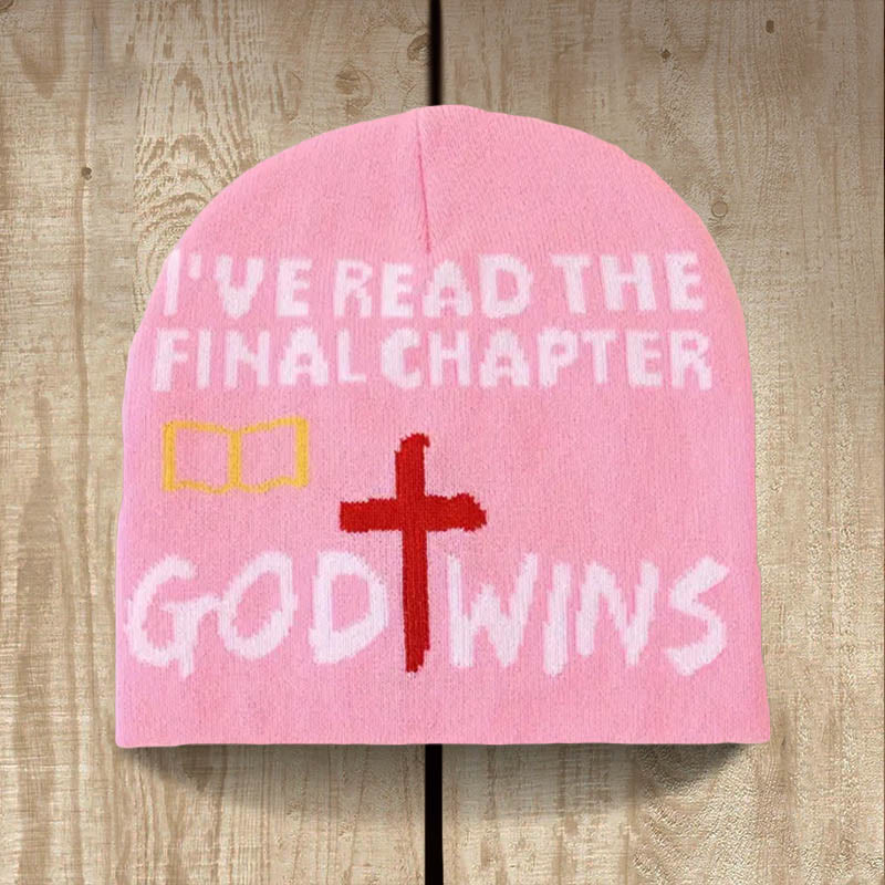 Christianartworkshop Capítulo final de Faith Beanie: Sé cómo termina, Dios gana. - Rosa - image 1