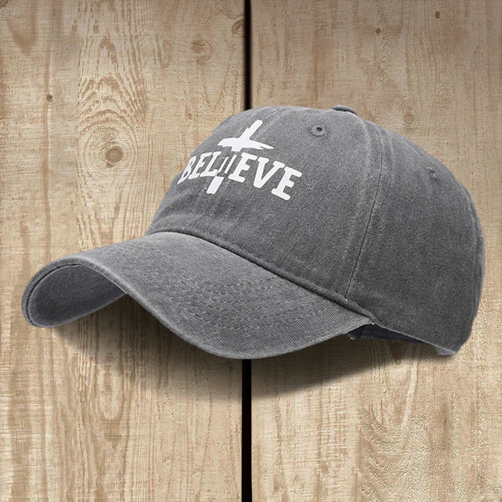 Christianartworkshop Gorra de béisbol "Cree en la Cruz": Fe sobre la duda - Gris - image 9