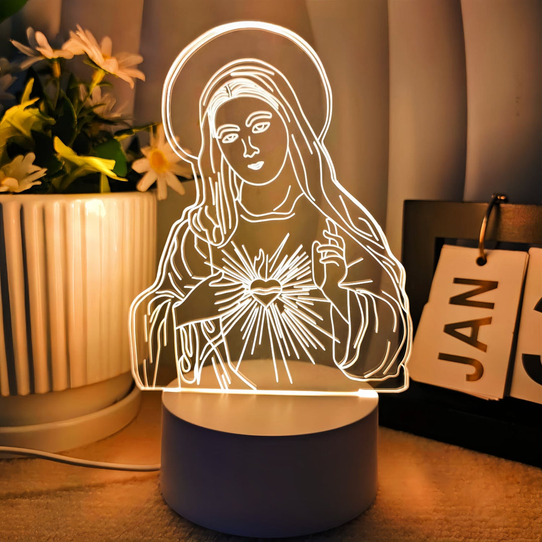Christianartworkshop Lámpara de noche con iconos sagrados, un regalo lleno de fe: Mantén cerca los momentos sagrados. - A - image 0