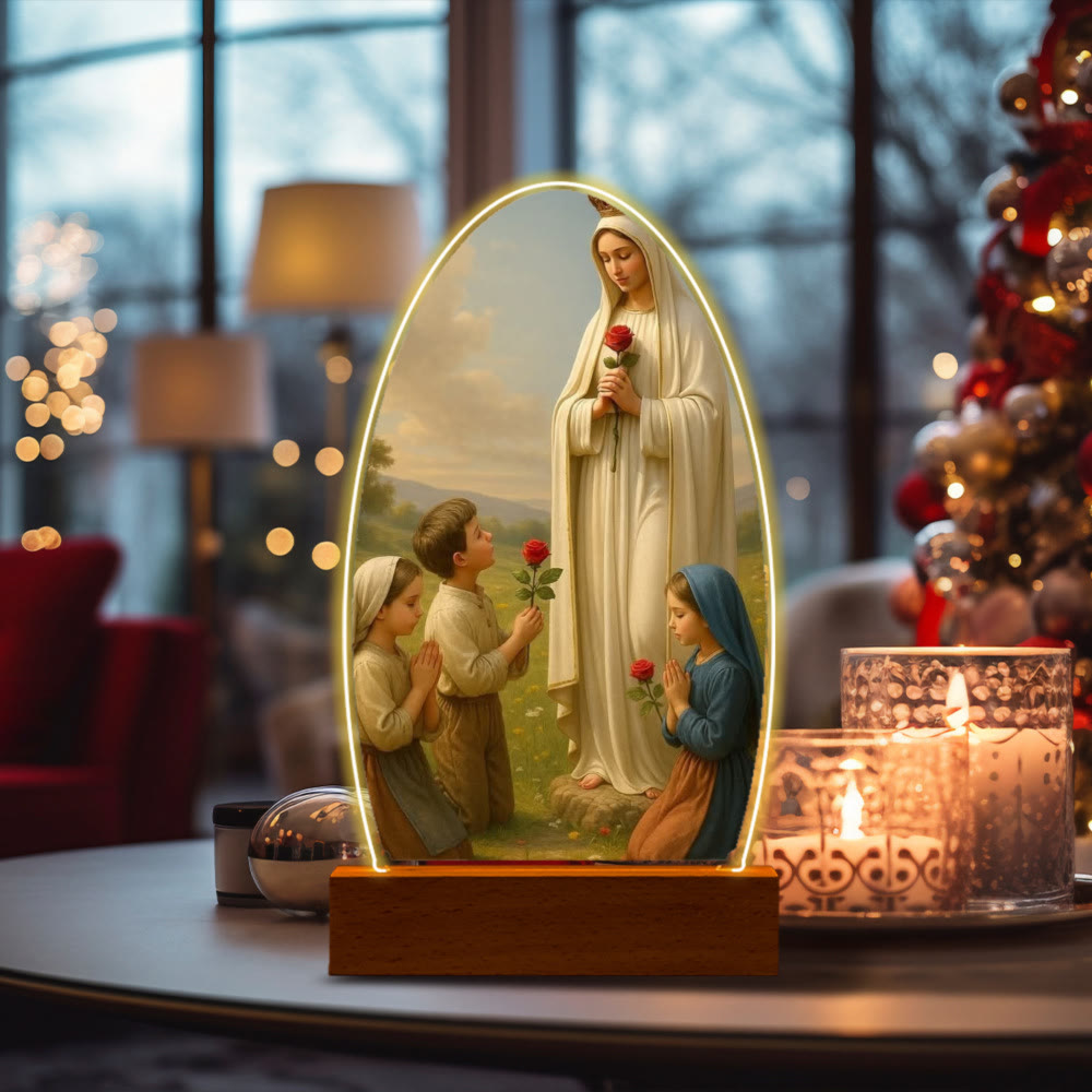 Christianartworkshop Lámpara de noche con la imagen de la Serena Virgen María, de diseño ovalado, para una devoción tranquila. - K - image 14