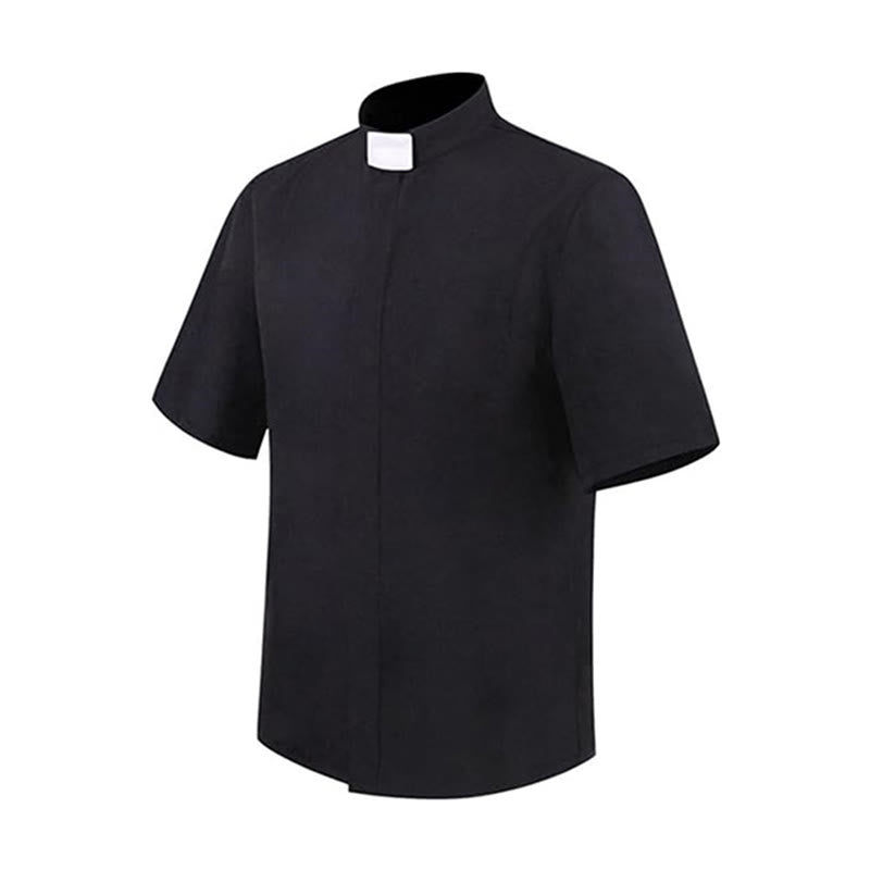 Christianartworkshop Camisa moderna unisex para clérigos con cuello de solapa blanca: Elegante ropa de fe negra - image 3