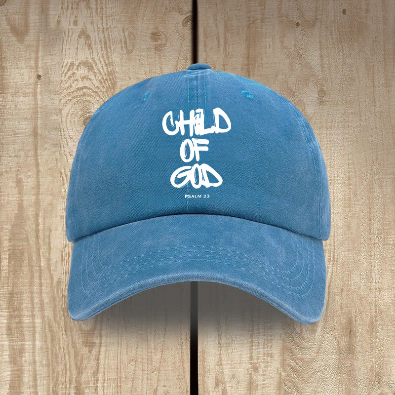 Christianartworkshop Estilo de vida de fe Hijo de Dios Gorro de algodón lavado estilo graffiti vintage - Azul real - image 0