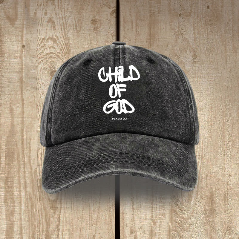 Christianartworkshop Estilo de vida de fe Hijo de Dios Gorro de algodón lavado estilo graffiti vintage - Negro - image 1