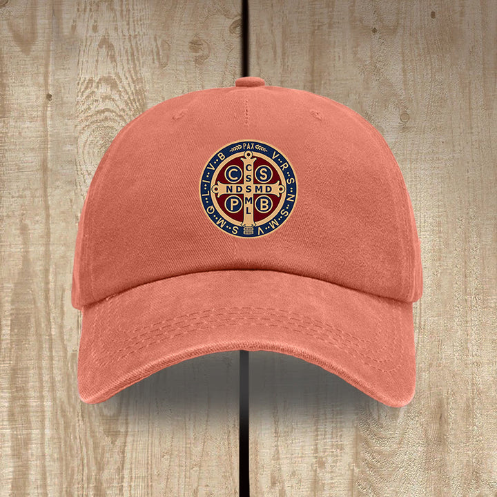 Christianartworkshop Gorro de algodón lavado con la cruz de la Santa Protección de San Benito - Naranja - image 15