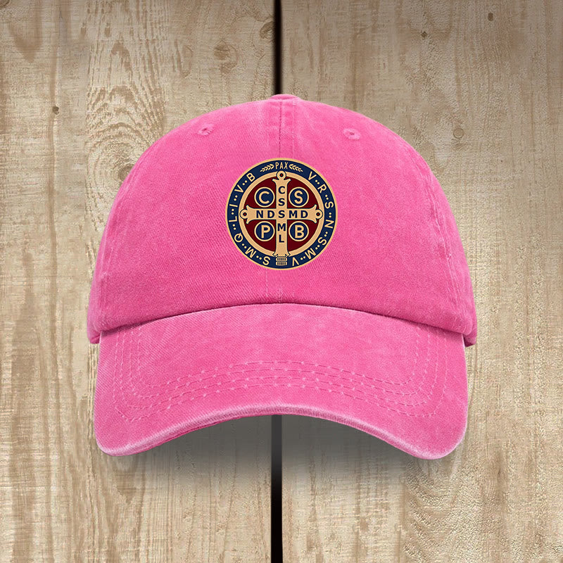 Christianartworkshop Gorro de algodón lavado con la cruz de la Santa Protección de San Benito - Fucsia - image 12