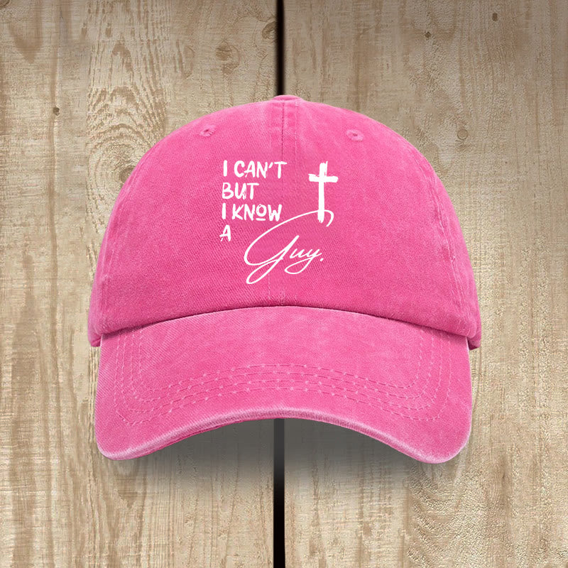 Christianartworkshop Yo no puedo Él puede Jesús Cruz Fe diaria Gorro de algodón lavado - Fucsia - image 13