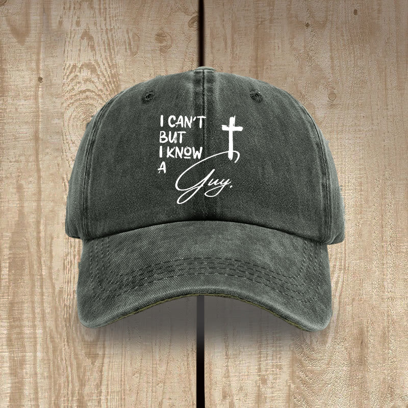 Christianartworkshop Yo no puedo Él puede Jesús Cruz Fe diaria Gorro de algodón lavado - Verde grisáceo - image 7