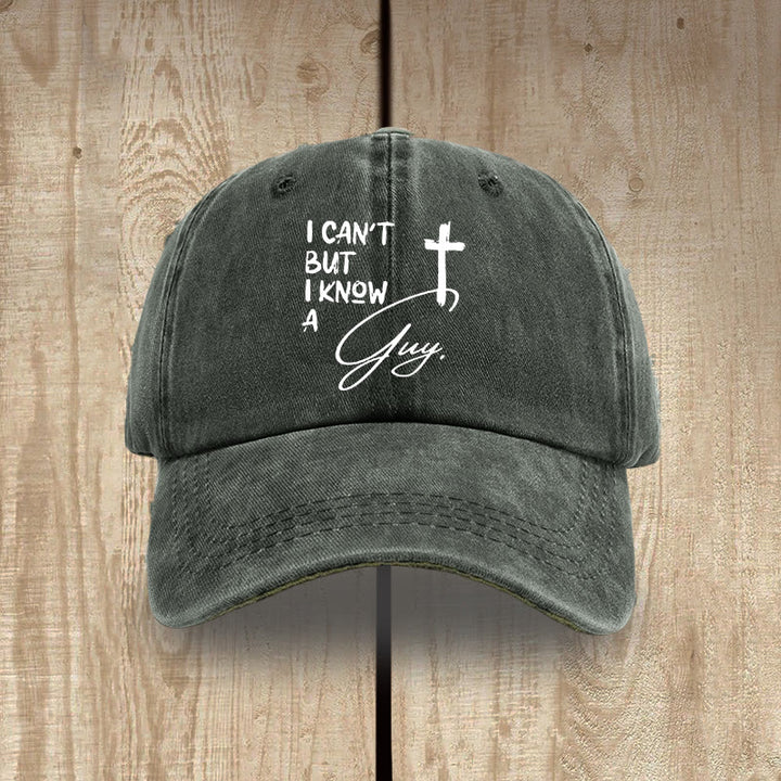 Christianartworkshop Yo no puedo Él puede Jesús Cruz Fe diaria Gorro de algodón lavado - Verde grisáceo - image 7