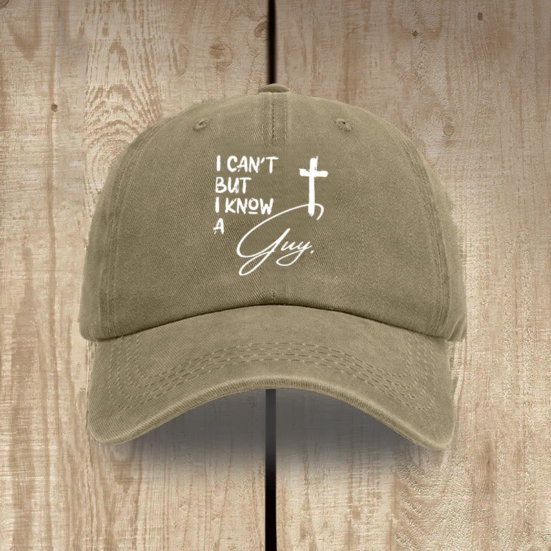 Christianartworkshop Yo no puedo Él puede Jesús Cruz Fe diaria Gorro de algodón lavado - Caqui - image 10