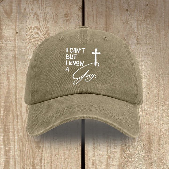 Christianartworkshop Yo no puedo Él puede Jesús Cruz Fe diaria Gorro de algodón lavado - Caqui - image 10