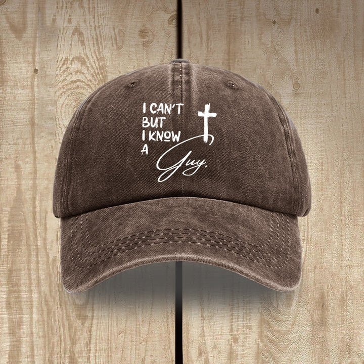 Christianartworkshop Yo no puedo Él puede Jesús Cruz Fe diaria Gorro de algodón lavado - Café - image 11