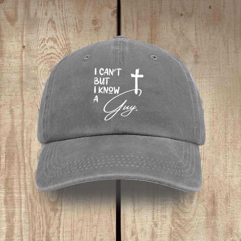 Christianartworkshop Yo no puedo Él puede Jesús Cruz Fe diaria Gorro de algodón lavado - Gris - image 6