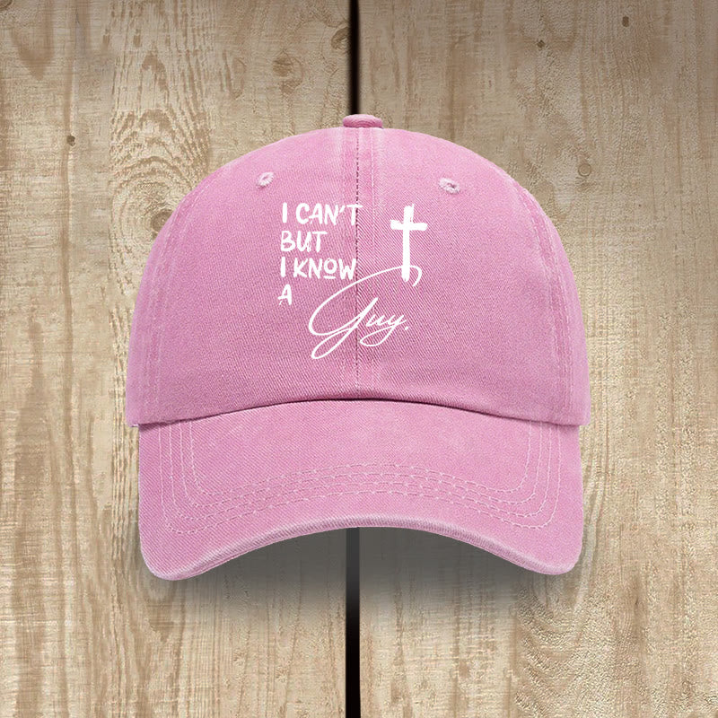 Christianartworkshop Yo no puedo Él puede Jesús Cruz Fe diaria Gorro de algodón lavado - Rosa - image 12