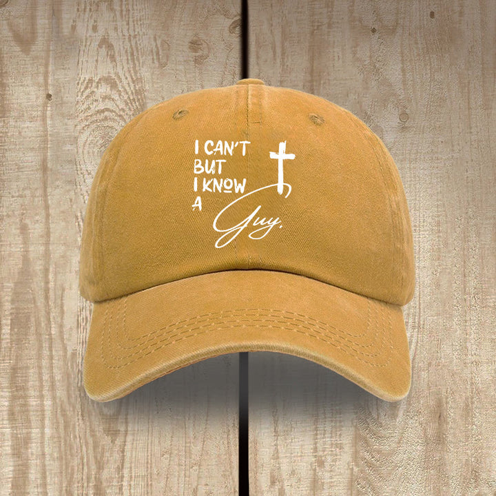 Christianartworkshop Yo no puedo Él puede Jesús Cruz Fe diaria Gorro de algodón lavado - Amarillo - image 16