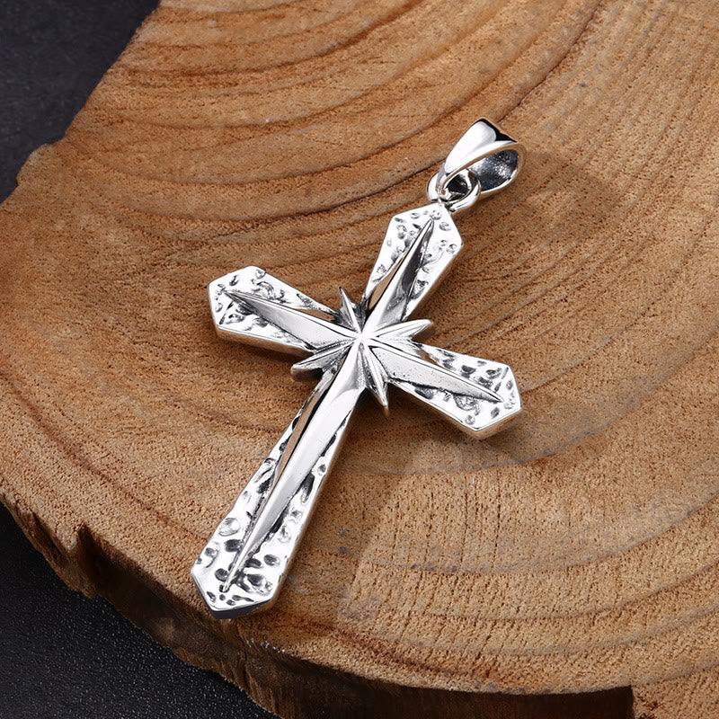 Christianartworkshop Collar clásico de cruz de plata esterlina pulida: un emblema de devoción sutil pero sagrado. - image 1