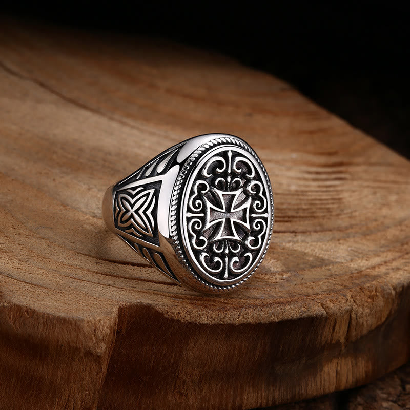 Christianartworkshop Anillo con cruz de filigrana de plata artística: una combinación única de arte y fe. - Adecuado para tallas estadounidenses 7.5-10.5 - image 0