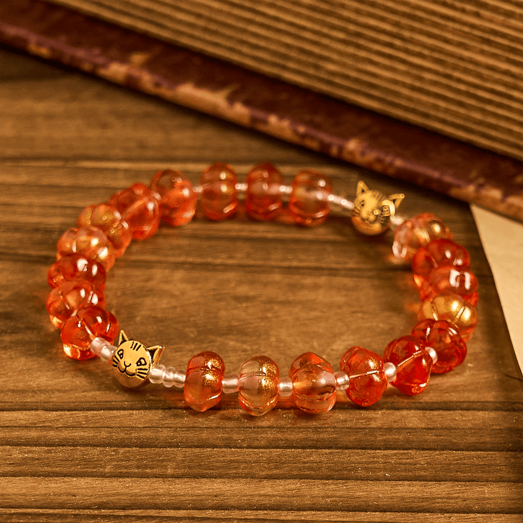 Christianartworkshop Pulsera de oración de otoño con cuentas de calabaza sagradas: Gracia y alegría de la cosecha. - Circunferencia de la muñeca: 6,3"-7,5"/16-19 cm - image 0