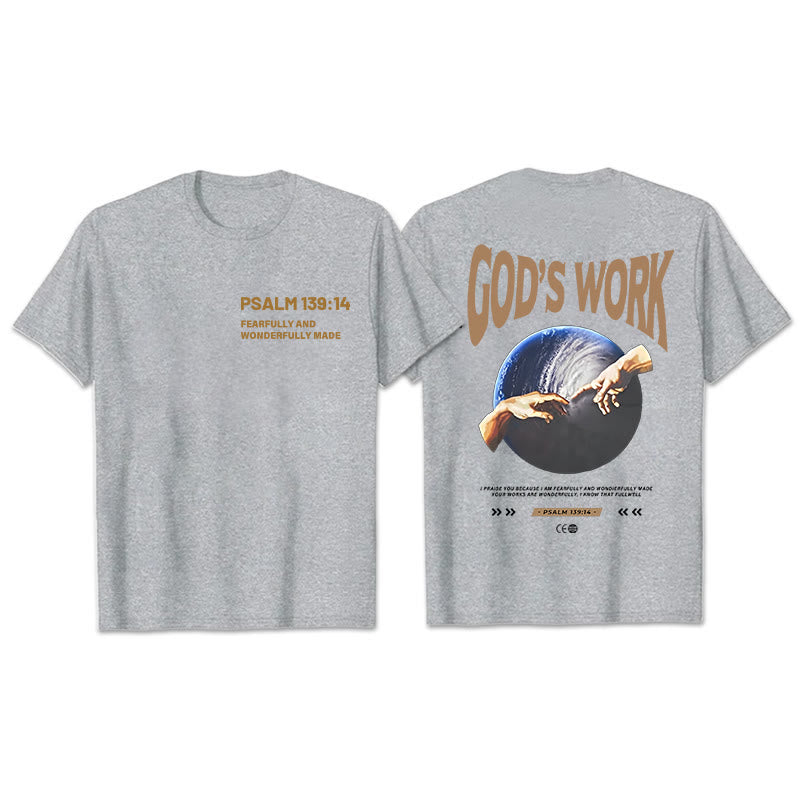 Christianartworkshop La obra de Dios. Salmo 139:14 Camiseta unisex de algodón - Gris - 2XL - image 2