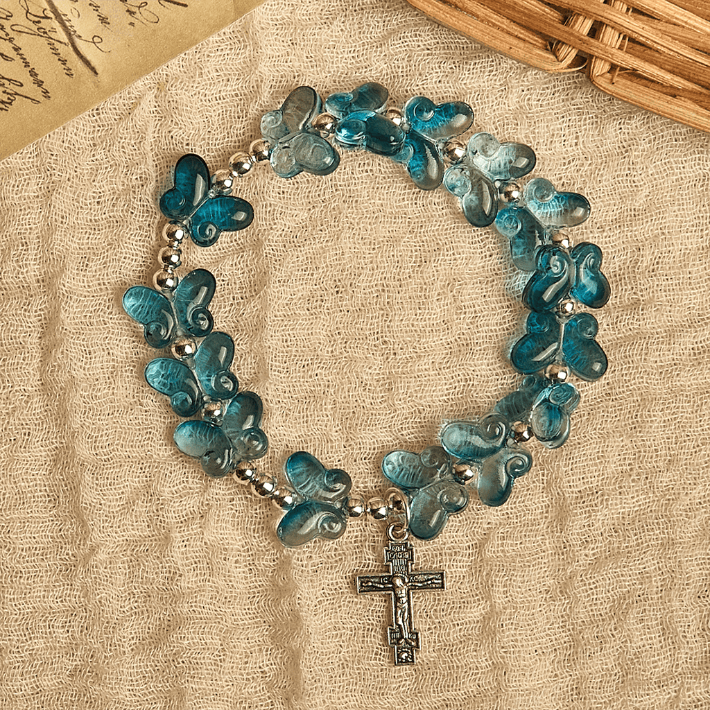 Christianartworkshop Pulsera con mariposa azul brillante de Wings of Devotion y animal de oración - image 2