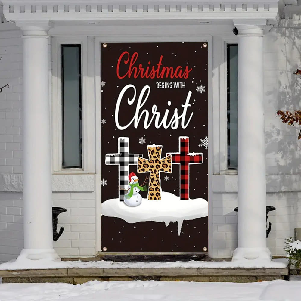 Christianartworkshop Cortina de puerta "La Navidad festiva comienza con Cristo": Cuadros/Cruz de leopardo - image 1