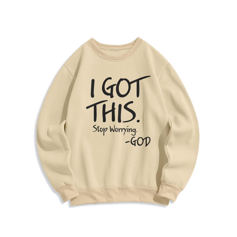Christianartworkshop YO LO TENGO - Sudadera de poliéster forrada con polar con el mensaje inspirador de fe en Dios - Beige - 2XL - image 0