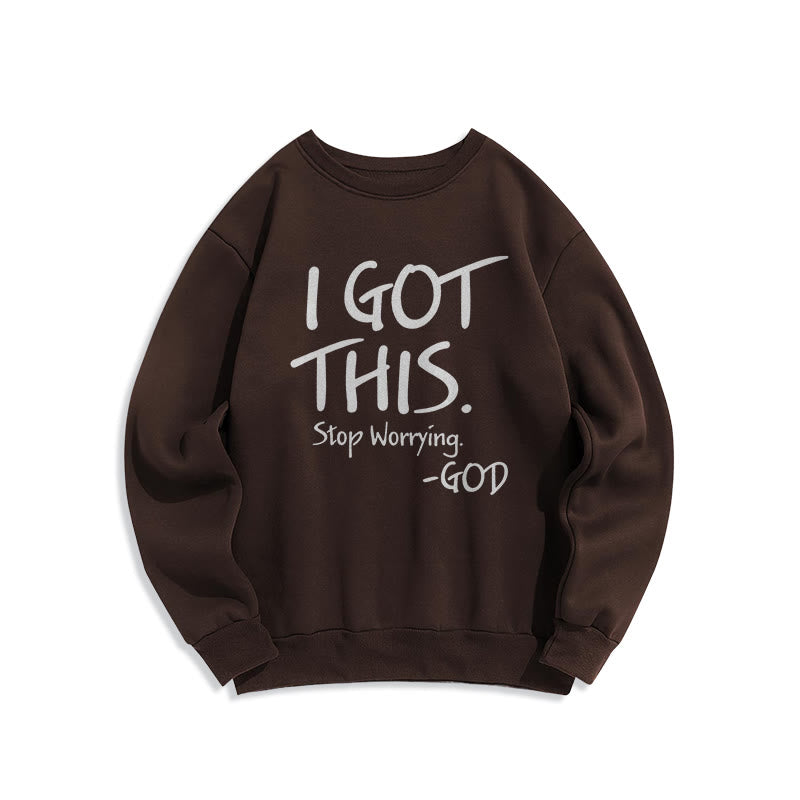 Christianartworkshop YO LO TENGO - Sudadera de poliéster forrada con polar con el mensaje inspirador de fe en Dios - Marrón - 2XL - image 2