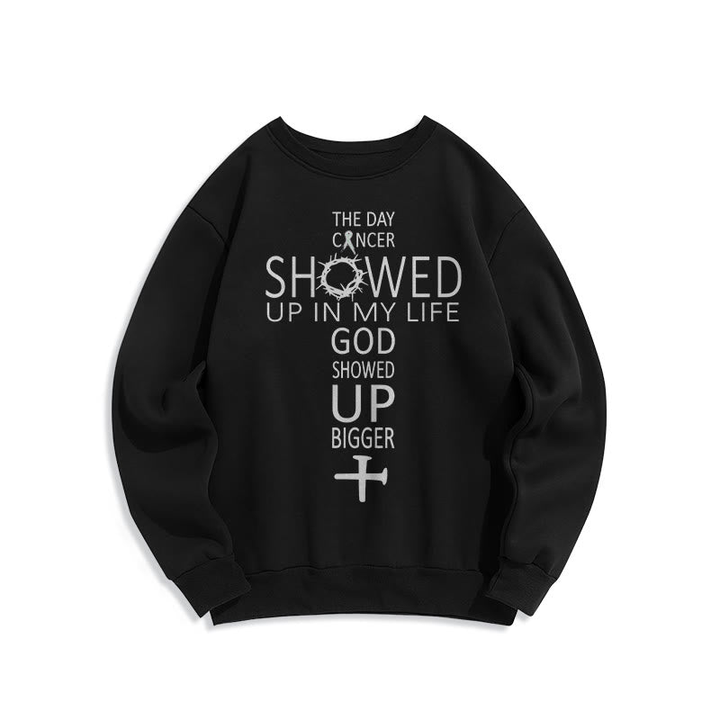 Christianartworkshop Sudadera de poliéster con forro polar inspirada en la fe y la historia de Dios manifestándose en el cáncer. - Negro - 2XL - image 0
