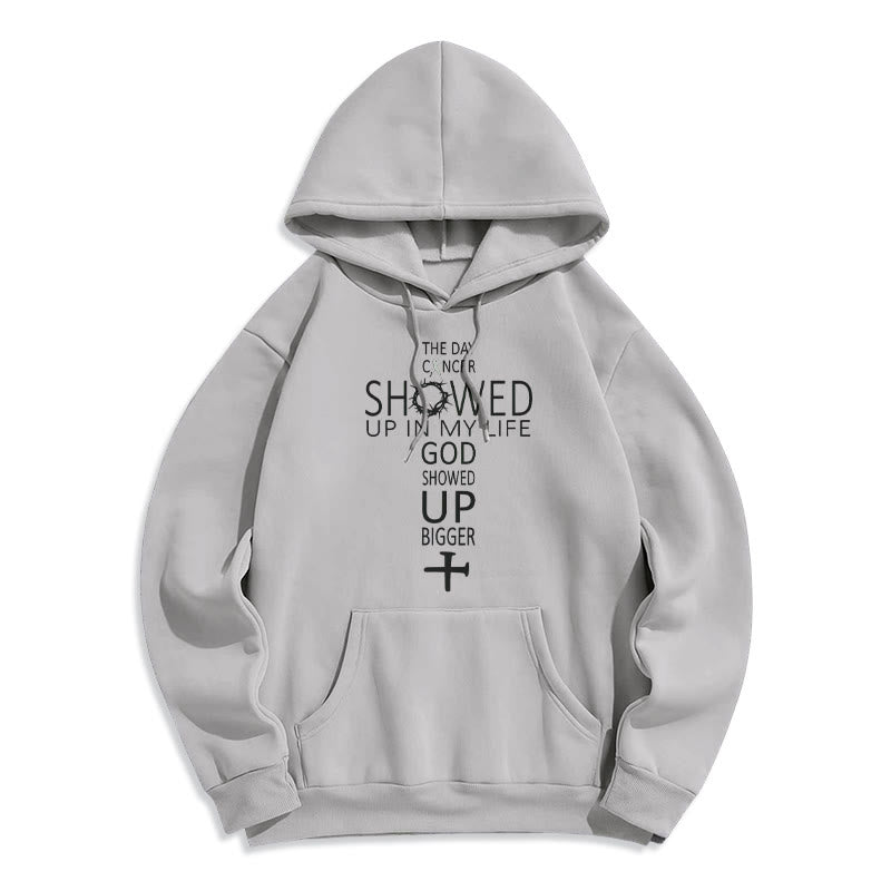 Christianartworkshop Sudadera con capucha de poliéster forrada de felpa con historia de fe e impulsada por Dios. - Gris - 2XL - image 3