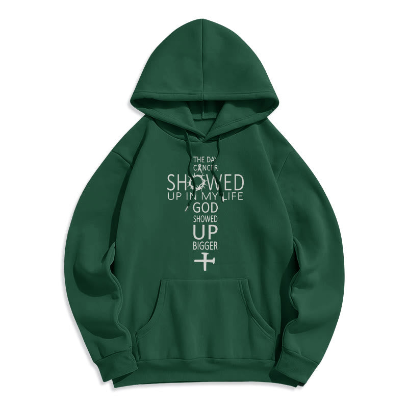 Christianartworkshop Sudadera con capucha de poliéster forrada de felpa con historia de fe e impulsada por Dios. - Verde - 2XL - image 8