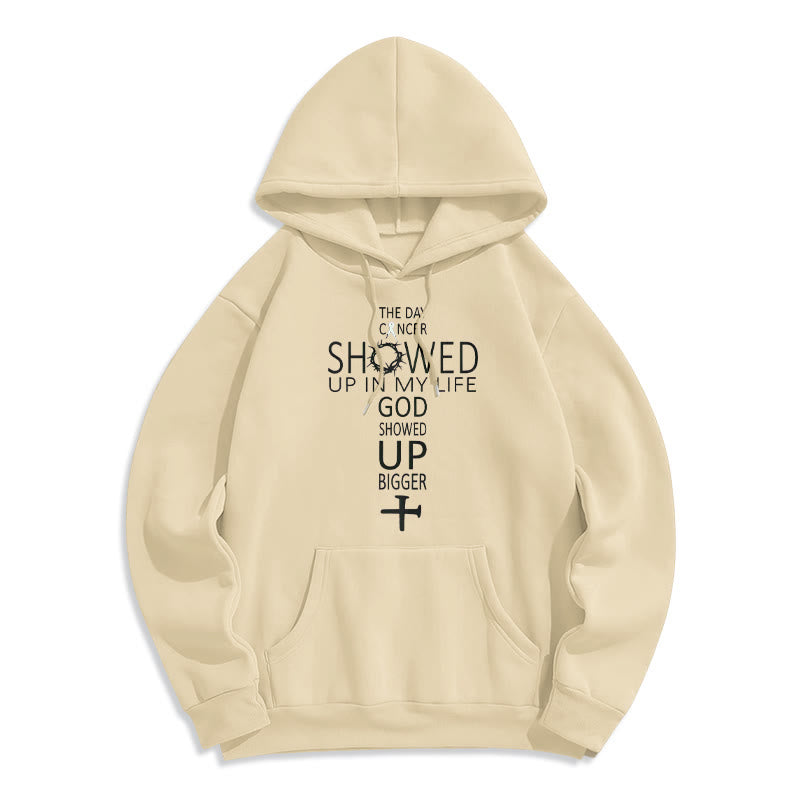Christianartworkshop Sudadera con capucha de poliéster forrada de felpa con historia de fe e impulsada por Dios. - Beige - 2XL - image 5