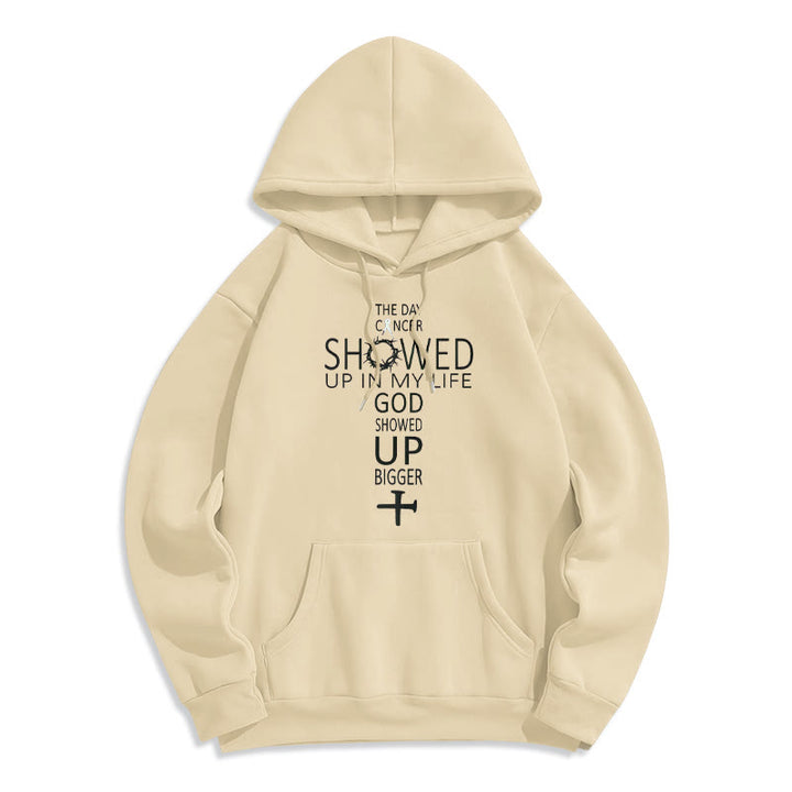 Christianartworkshop Sudadera con capucha de poliéster forrada de felpa con historia de fe e impulsada por Dios. - Beige - 2XL - image 5