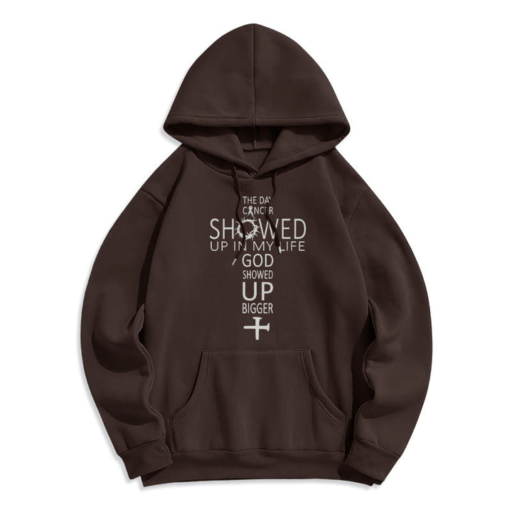 Christianartworkshop Sudadera con capucha de poliéster forrada de felpa con historia de fe e impulsada por Dios. - Marrón - 2XL - image 4