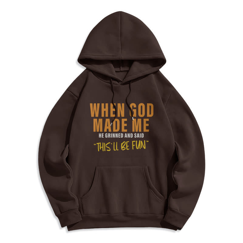 Christianartworkshop Diversión - Llena de la historia de la creación de Dios en mí. Sudadera con capucha de poliéster forrada de felpa. - Marrón - 2XL - image 0