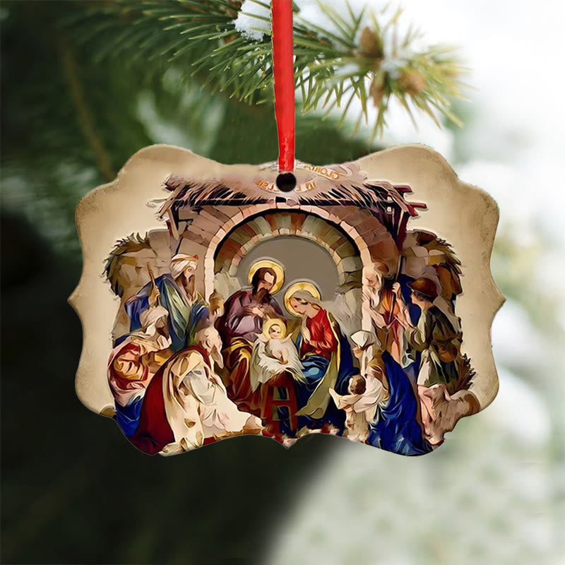 Christianartworkshop Letreros acrílicos Adornos colgantes navideños de la Natividad C - image 2