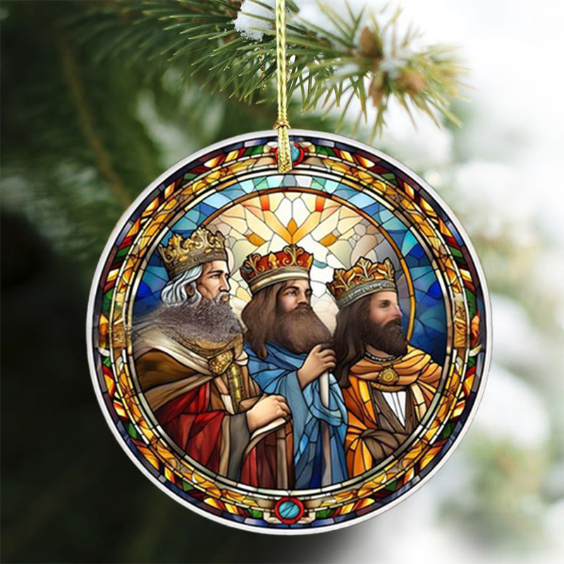 Christianartworkshop Adornos colgantes con elementos cristianos de vidrieras estilo B - image 1