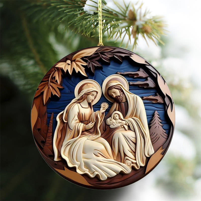 Christianartworkshop Adornos navideños colgantes retro de la Natividad C - image 2