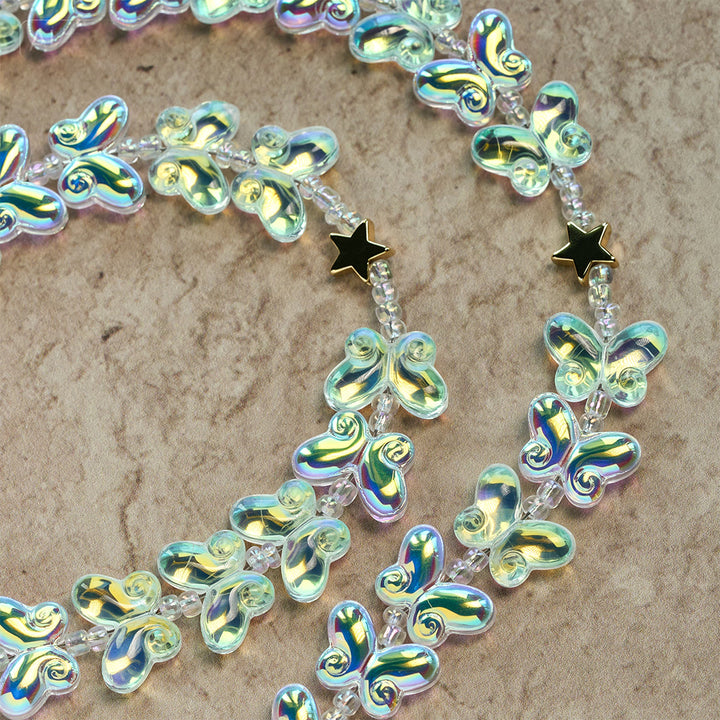 Christianartworkshop Mariposa verde brillante con medalla milagrosa y rosario de animales - image 5